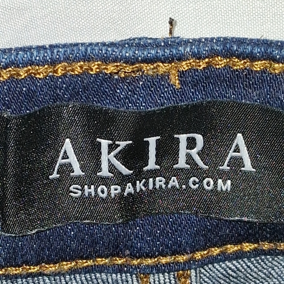 AKIRA Midnight Blue High Rise Ripped Jeans Size 13/W30 - Picture 2 of 16